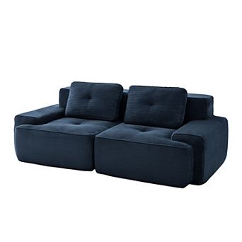 KWPZQEB 80.3Inch Corduroy 2-Seater Couch with Deep Seat, Tufted Design Loveseat for Living Room