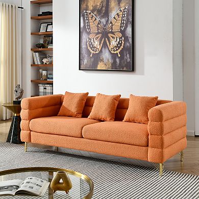 KWPZQEB 81Inch Oversized 3 Seater Sectional Sofa with 3 Pillows & Deep Seating for Living Room