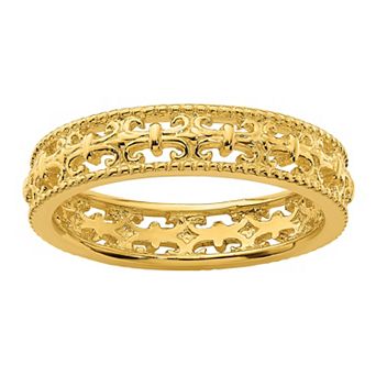 Stacks & Stones Gold Tone Sterling Silver Scrollwork Stackable Band Ring