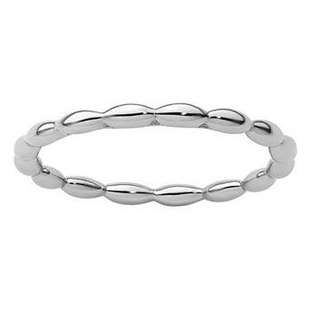 Stacks & Stones Sterling Silver Polished Stackable Rice Bead Ring