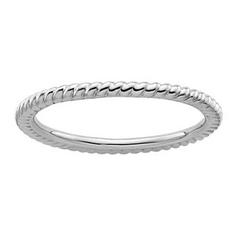 Stacks & Stones Sterling Silver Polished Stackable Twisted Ring