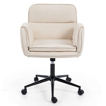 KWPZQEB Criss Cross Chair with 5-Gear Adjustable Armrests & Wheels, Swivel Desk Chair for Home