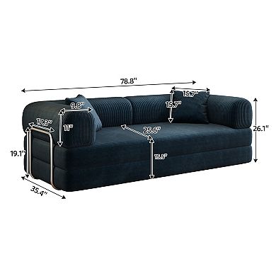 KWPZQEB 78.8Inch Convertible Floor Sofa Bed, Corduroy Compression Sofa for Living Room