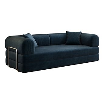 KWPZQEB 78.8Inch Convertible Floor Sofa Bed, Corduroy Compression Sofa for Living Room