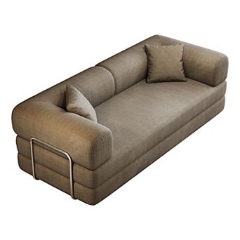 KWPZQEB 78.8Inch Convertible Floor Sofa Bed, Corduroy Compression Sofa for Living Room