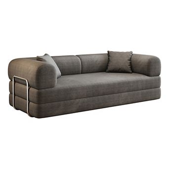 KWPZQEB 78.8Inch Convertible Floor Sofa Bed, Corduroy Compression Sofa for Living Room