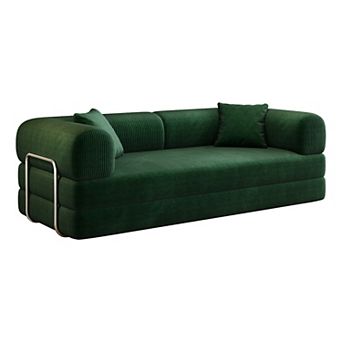 KWPZQEB 78.8Inch Convertible Floor Sofa Bed, Corduroy Compression Sofa for Living Room