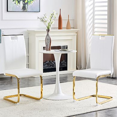 KWPZQEB PU Material Bow-Shaped Chairs Set of 2 for Dining Room