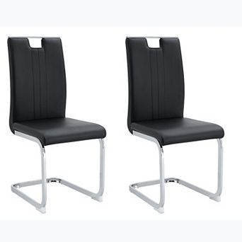 KWPZQEB PU Material Bow-Shaped Chairs Set of 2 for Dining Room