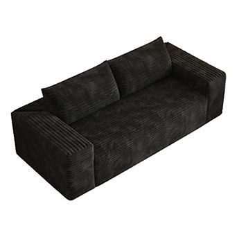 KWPZQEB 78.8Inch Corduroy Couches, 3 Seat Sofa, Comfy Loveseat Sofa for Living Room, Apartment