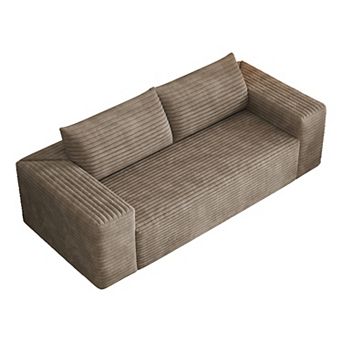 KWPZQEB 78.8Inch Corduroy Couches, 3 Seat Sofa, Comfy Loveseat Sofa for Living Room, Apartment