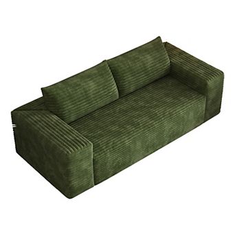 KWPZQEB 78.8Inch Corduroy Couches, 3 Seat Sofa, Comfy Loveseat Sofa for Living Room, Apartment