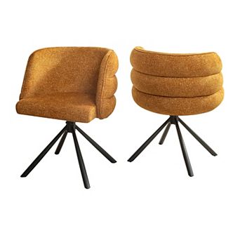 KWPZQEB 270° Swivel Chairs Set of 2, Modern Upholstered Chairs with Metal Base for Living Room