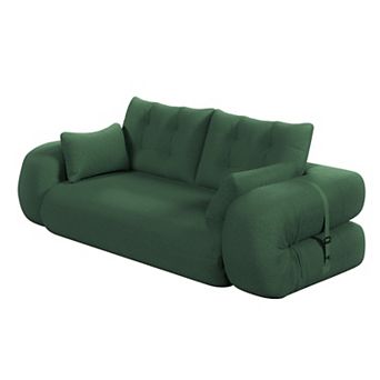 KWPZQEB 78.7Inch Multi-Functional Foldable Sofa Bed, 3-in-1 Teddy Fabric Foam Sofa for Living Room