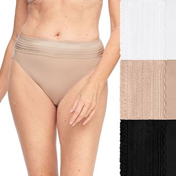 Women's Warners Cotton Blend Dig-Free Comfort Waistband Hi-Cut Panties 3-Pack