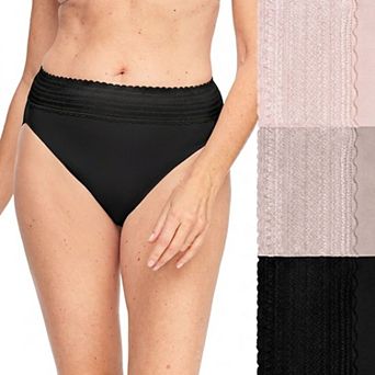 Women's Warners Cotton Blend Dig-Free Comfort Waistband Hi-Cut Panties 3-Pack