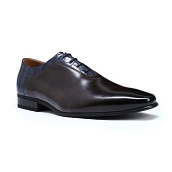 Men's Formal Oxford Dress Shoes Pointed Toe Business Casual Burnished Lace Up