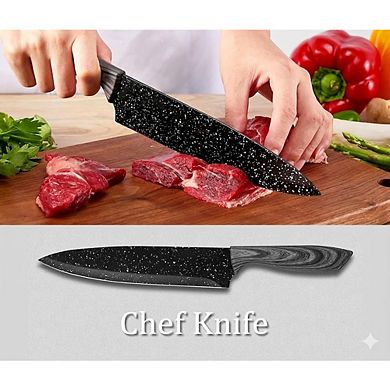 19-Piece Kitchen Knife Set with Block High-Carbon Stainless Steel Knives and Accessories