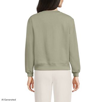 Women's Lands' End Long Sleeve Serious Sweats Cardigan Sweatshirt