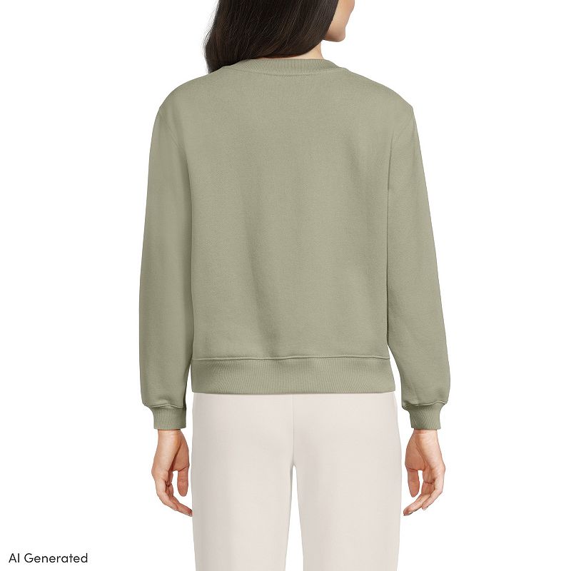 Women's Lands' End Long Sleeve Serious Sweats Cardigan Sweatshirt, 