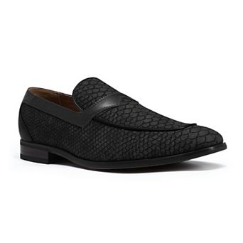 Men's Snake Embossed Loafers Business Casual Slip On Dress Shoes