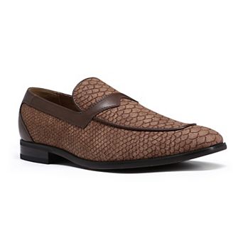 Men's Snake Embossed Loafers Business Casual Slip On Dress Shoes