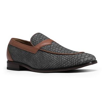 Men's Snake Embossed Loafers Business Casual Slip On Dress Shoes