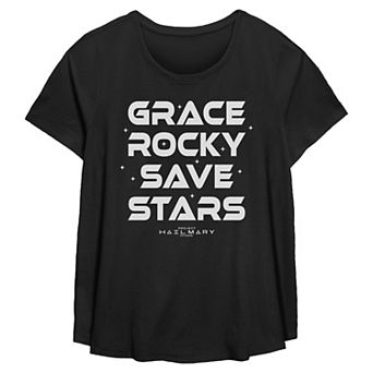Plus Size Project Hail Mary Grace Rocky Save Stars Flowy Graphic Tee