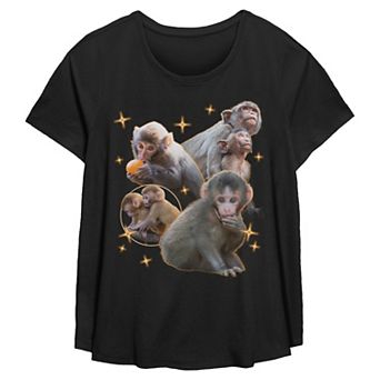 Plus Size Punch Collage Flowy Graphic Tee