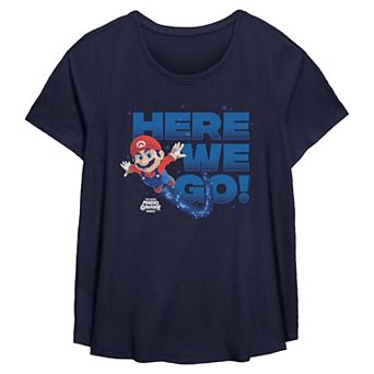 Plus Size The Super Mario Galaxy Movie Here We Go Flowy Graphic Tee