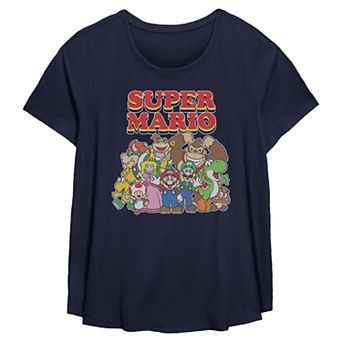 Plus Size Super Mario™ Retro Character Group Graphic Tee