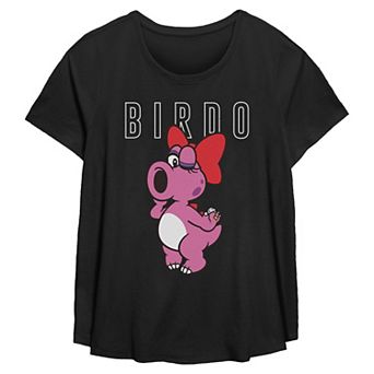 Plus Size Super Mario Bros. Birdo Winking Flowy Graphic Tee