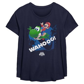 Plus Size The Super Mario Galaxy Movie Mario & Yoshi Wahooo! Flowy Graphic Tee