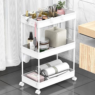 SPACELEAD Slim Storage Cart 4 Tier and 3 Tier Rolling Cart with Wheels