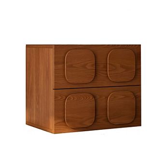 19.69" Brown Media Console - Solid Wood, Multi-Purpose Night Stand (1 Piece)