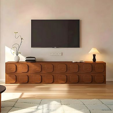 19.69" Brown Media Console - Solid Wood, Multi-Purpose Night Stand (1 Piece)