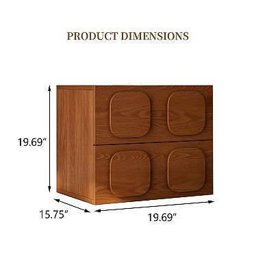 19.69" Brown Media Console - Solid Wood, Multi-Purpose Night Stand (1 Piece)