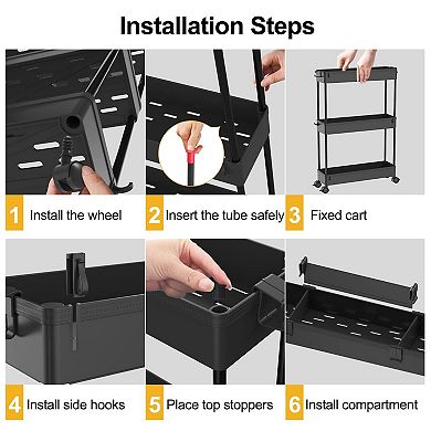 SPACELEAD Slim Storage cart and Step Stool