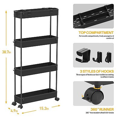 SPACELEAD Slim Storage cart and Step Stool