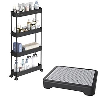 SPACELEAD Slim Storage cart and Step Stool