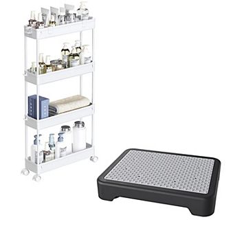 SPACELEAD Slim Storage cart and Step Stool