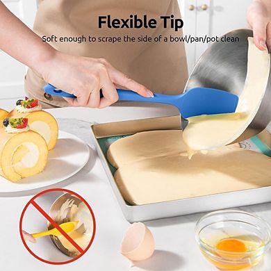 3-Piece Silicone Spoon Spatula Set, Heat-Resistant, Flexible Cooking Utensils