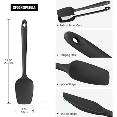 3-Piece Silicone Spoon Spatula Set, Heat-Resistant, Nonstick Cooking Utensils