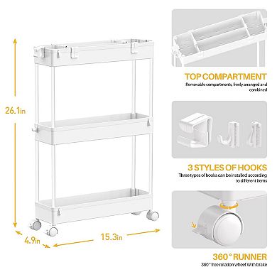 SPACELEAD 3 Tier Slim Storage cart and 4 Tier Slim Storage cart