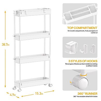 SPACELEAD 3 Tier Slim Storage cart and 4 Tier Slim Storage cart