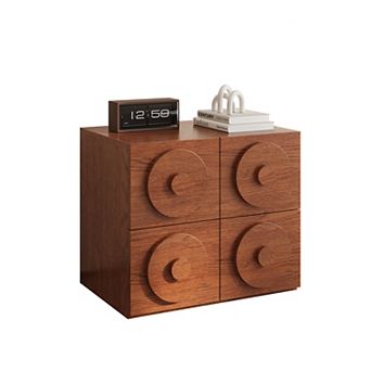 34.5" Retro Walnut TV Stand - Entertainment Center (One Piece)