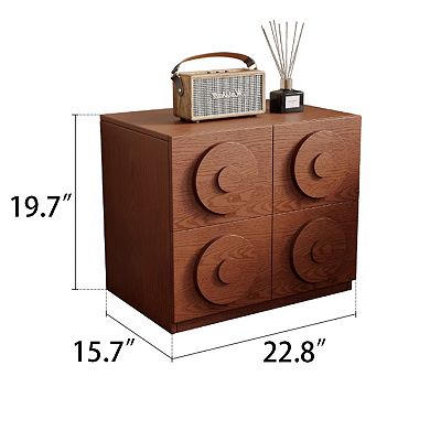 34.5" Retro Walnut TV Stand - Entertainment Center (One Piece)