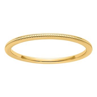 Stacks & Stones 14k Gold Polished Milgrain Stackable Band Ring