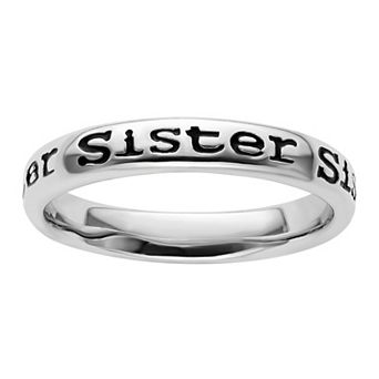 Stacks & Stones Rhodium Over Sterling Silver Stackable Sister Ring