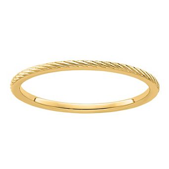 Stacks & Stones 14k Gold Polished Stackable Twisted Wire Pattern Band Ring